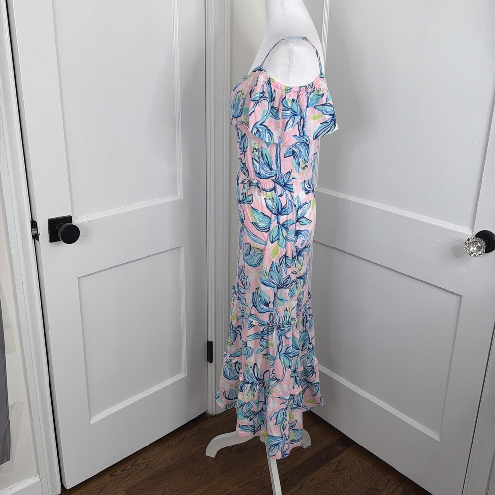 Lilly Pulitzer Maxi Dress Size XL 12-14 Cotton Seraphina Sweet Pea Chasing Sun - Picture 7 of 11